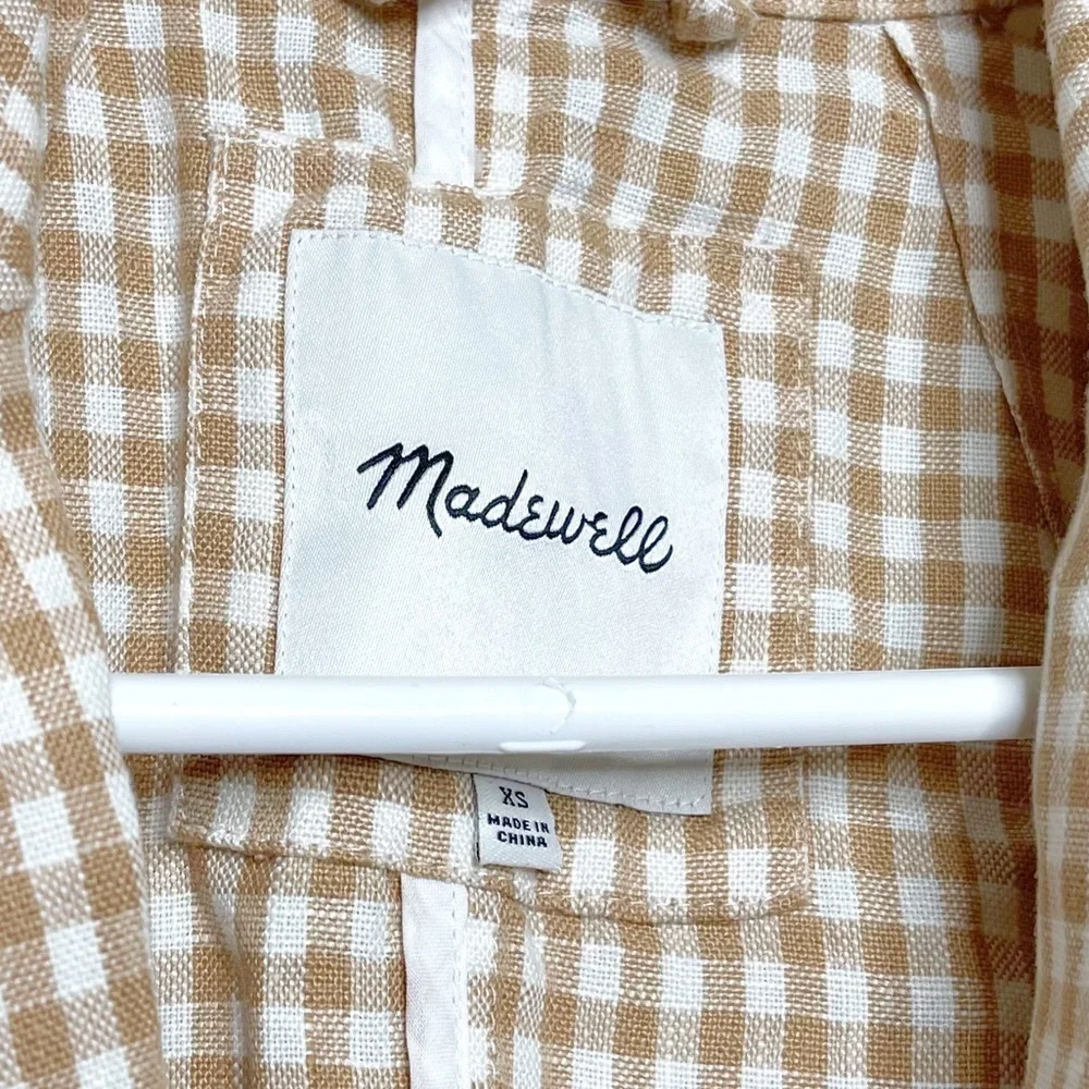Madewell Linen Dorset Blazer in Gingham Check - Picture 5 of 7